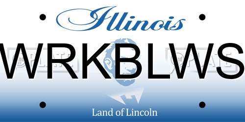 WRKBLWS Illinois License Plate