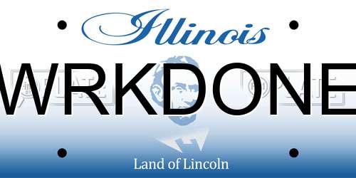 WRKDONE Illinois License Plate