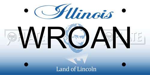 WROAN Illinois License Plate