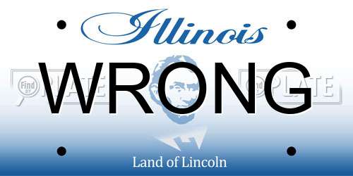 WRONG Illinois License Plate