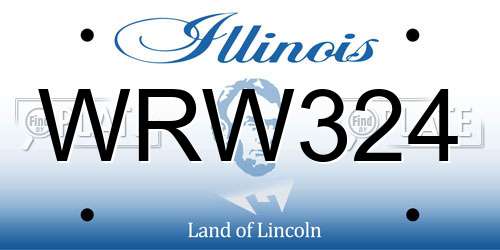 WRW324 Illinois License Plate