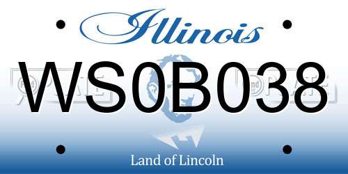 WS0B038 Illinois License Plate