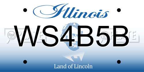 WS4B5B Illinois License Plate