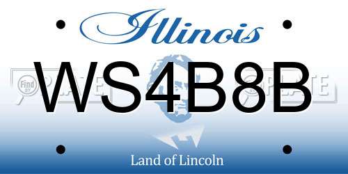 WS4B8B Illinois License Plate