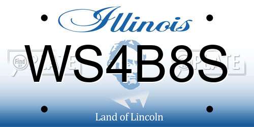 WS4B8S Illinois License Plate