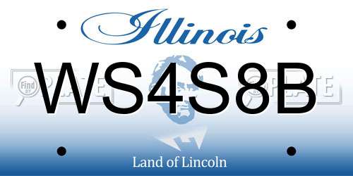 WS4S8B Illinois License Plate