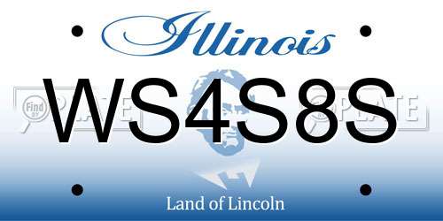 WS4S8S Illinois License Plate
