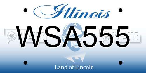 WSA555 Illinois License Plate