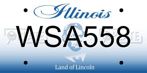 WSA558 Illinois License Plate