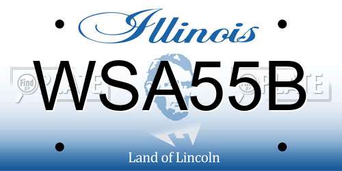WSA55B Illinois License Plate