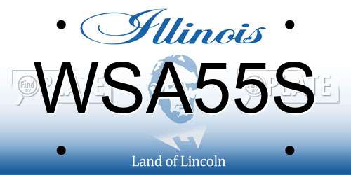 WSA55S Illinois License Plate
