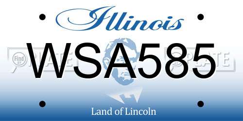 WSA585 Illinois License Plate
