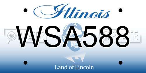 WSA588 Illinois License Plate