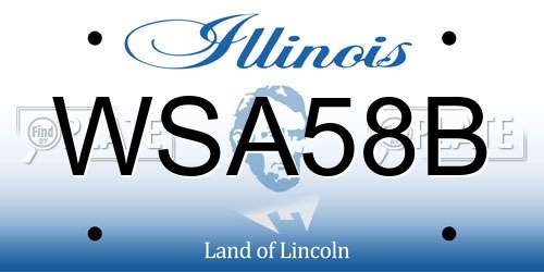 WSA58B Illinois License Plate