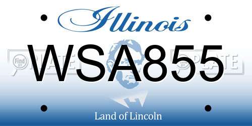 WSA855 Illinois License Plate