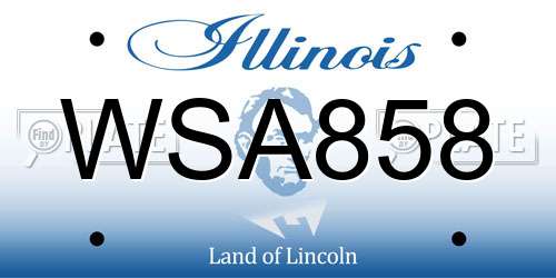 WSA858 Illinois License Plate