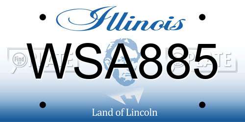 WSA885 Illinois License Plate