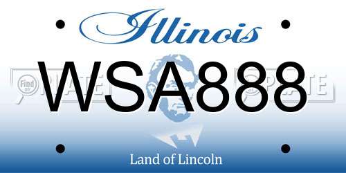 WSA888 Illinois License Plate