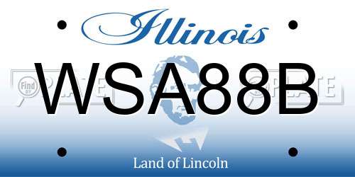 WSA88B Illinois License Plate