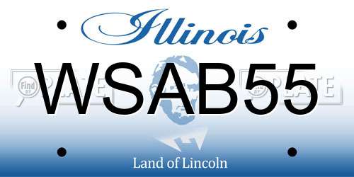 WSAB55 Illinois License Plate