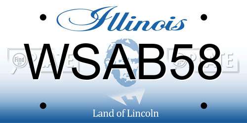 WSAB58 Illinois License Plate