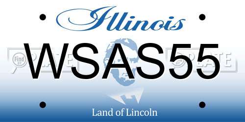 WSAS55 Illinois License Plate