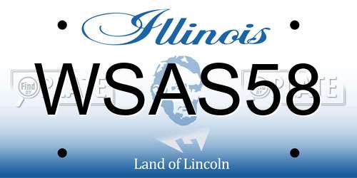 WSAS58 Illinois License Plate