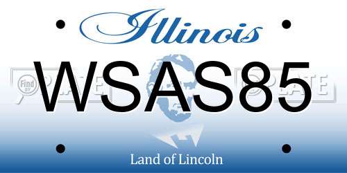 WSAS85 Illinois License Plate