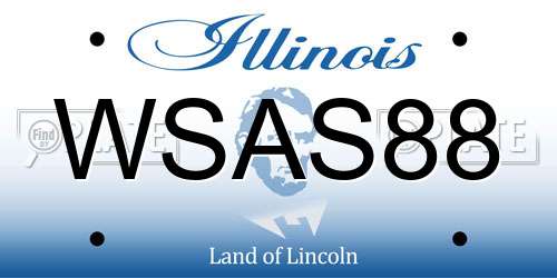 WSAS88 Illinois License Plate