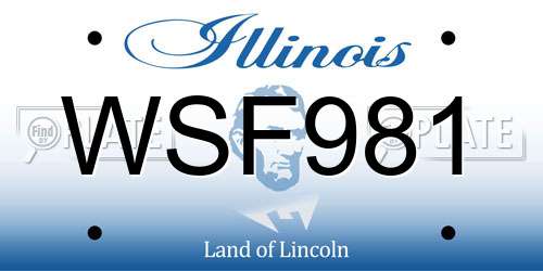 WSF981 Illinois License Plate
