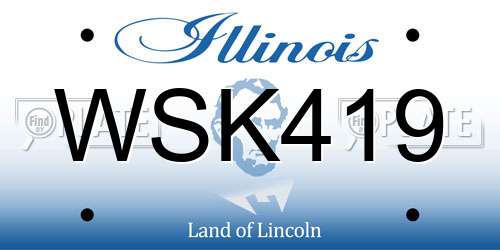 WSK419 Illinois License Plate