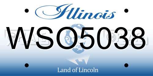 WSO5038 Illinois License Plate