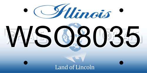 WSO8035 Illinois License Plate
