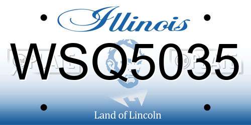 WSQ5035 Illinois License Plate