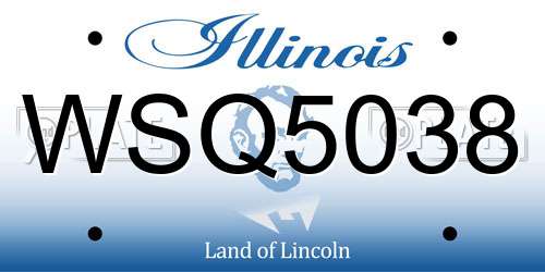 WSQ5038 Illinois License Plate