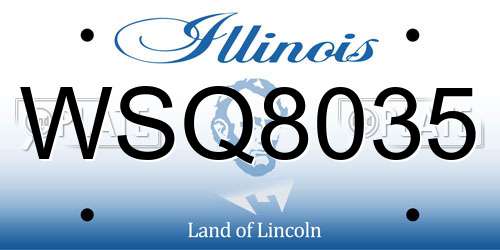 WSQ8035 Illinois License Plate