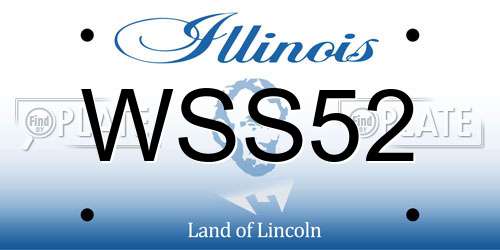 WSS52 Illinois License Plate