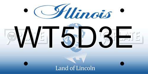 WT5D3E Illinois License Plate