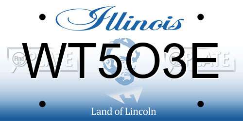 WT5O3E Illinois License Plate