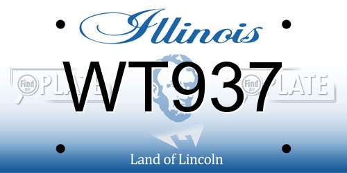 WT937 Illinois License Plate