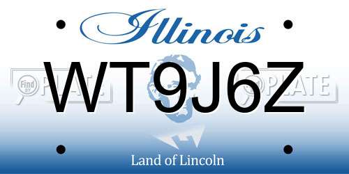 WT9J6Z Illinois License Plate