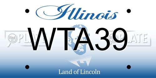 WTA39 Illinois License Plate