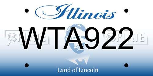 WTA922 Illinois License Plate
