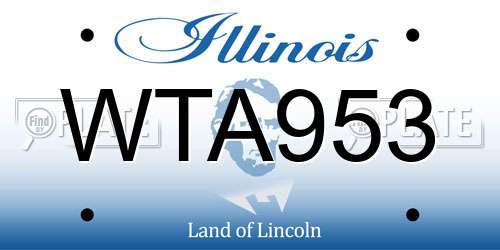 WTA953 Illinois License Plate