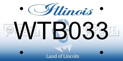 WTB033 Illinois License Plate