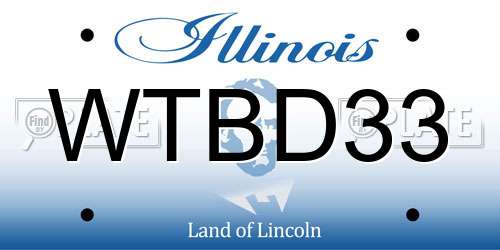 WTBD33 Illinois License Plate