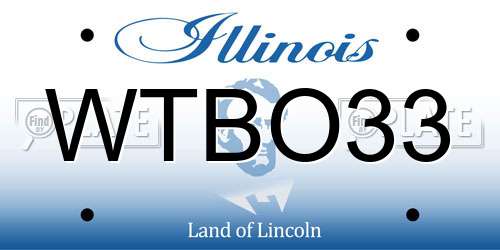 WTBO33 Illinois License Plate