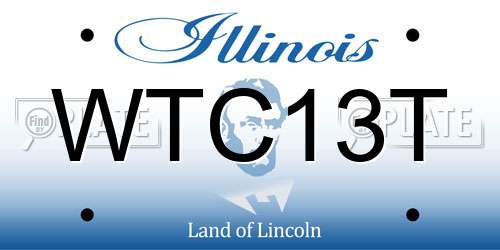 WTC13T Illinois License Plate