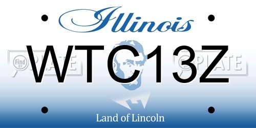 WTC13Z Illinois License Plate