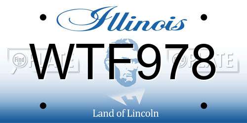 WTF978 Illinois License Plate